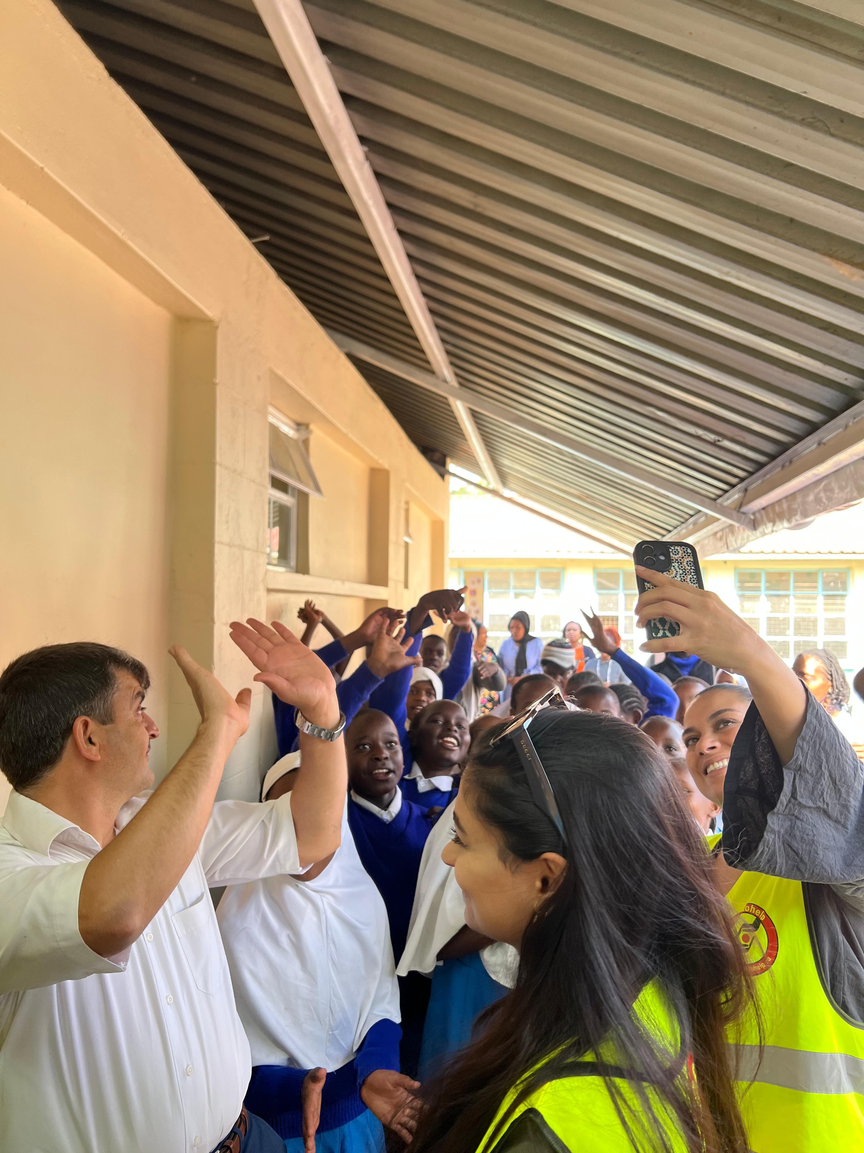Guests and students at environment day