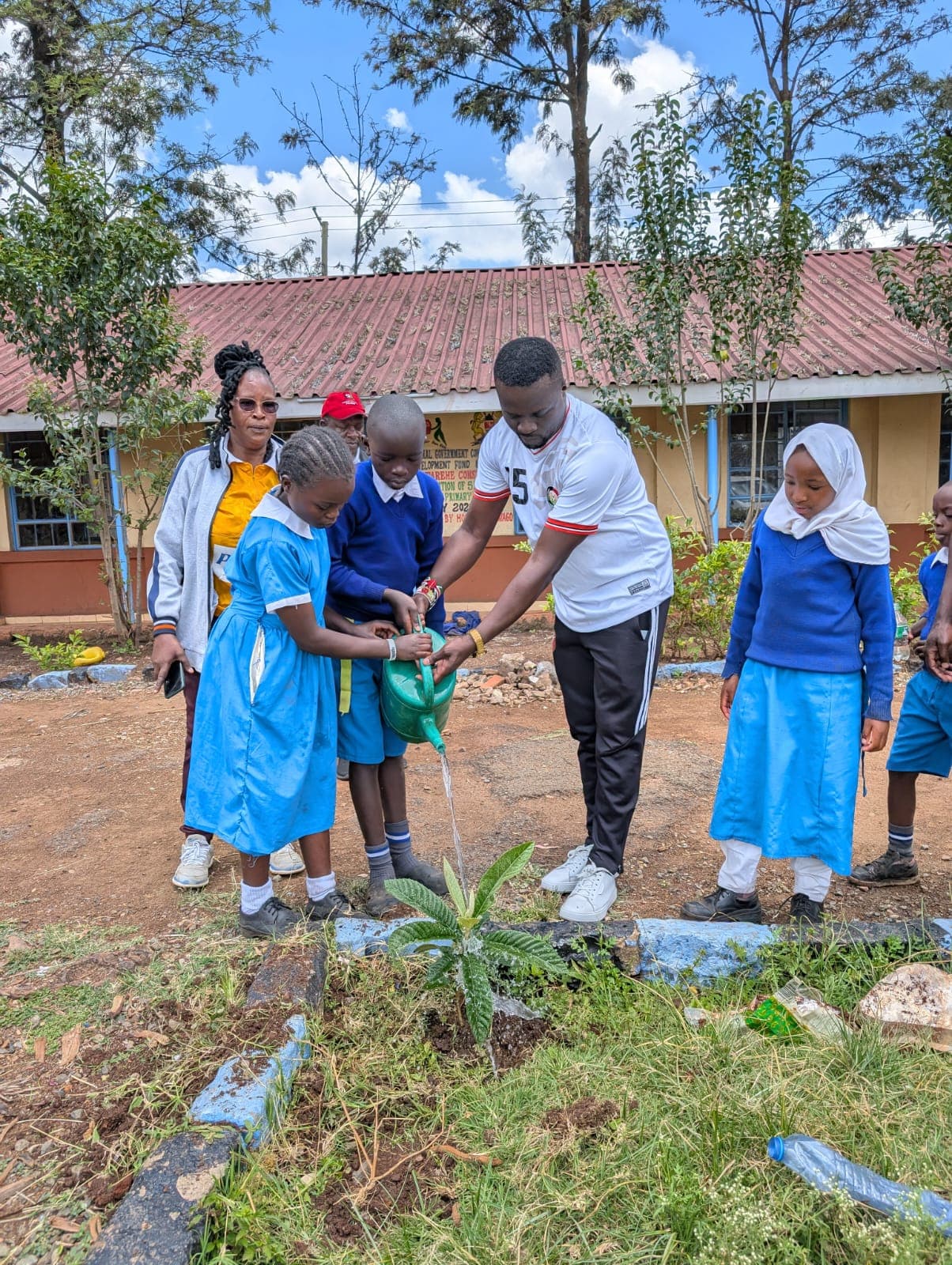 Teacher and student during environment day